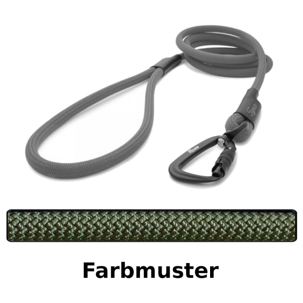 klassische Hundeleine TWIST - L - 175cm - olive